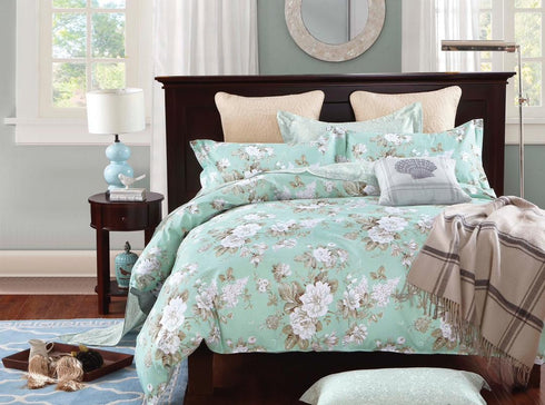Florida Alice King Size 100% Pure Cotton Imported Bed Sheet Set with Pillow Covers